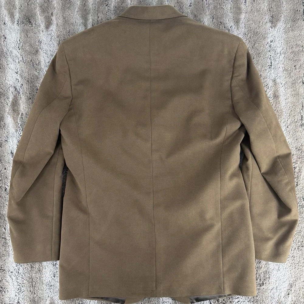 Andrew Fezza 42L Brown Polyester Suede Suit Jacket Blazer Sport Coat Soft